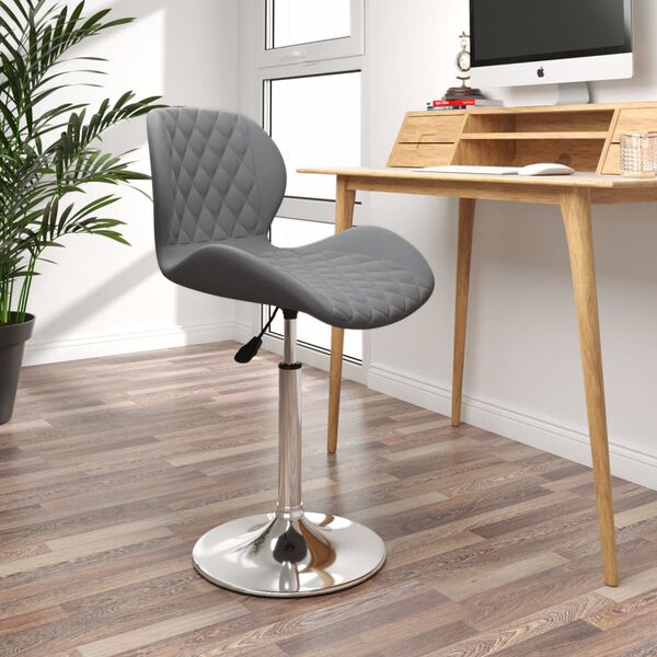 vidaXL drejelig spisebordsstol fl&oslash;jl m&oslash;rkegr&aring;