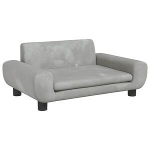 vidaXL sofa til børn 70x45x33 cm velour lysegrå