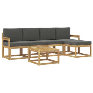 vidaXL Udend&oslash;rs sofagruppe med pude 6 pcs Hvid og antracit