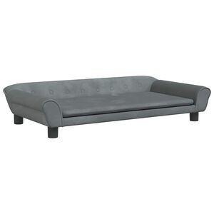 vidaXL hundeseng 100x50x21 cm velour m&oslash;rkegr&aring;