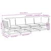 vidaXL loungesæt til haven 4 dele med hynder massivt akacietræ