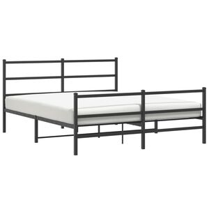 vidaXL sengeramme med sengegavl og fodg&aelig;rde 160x200 cm metal sort