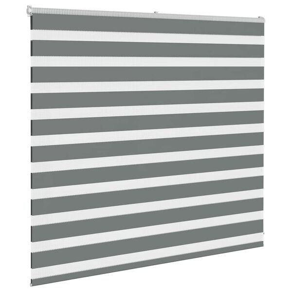 vidaXL zebragardin m&oslash;rkegr&aring; 155x100 cm stofbredde 150,9 cm polyester
