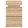 vidaXL sengeborde 2 stk. med LED-lys 35x39x55 cm sonoma-eg