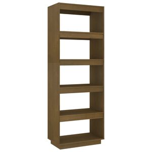 vidaXL bogreol/rumdeler 60x35x167 cm massivt fyrretr&aelig; gyldenbrun