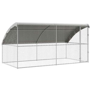 vidaXL Hundehus 2 pcs S&oslash;lv 4 x 2 x 2 m Galvaniseret st&aring;l