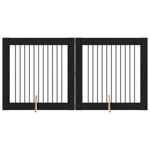 vidaXL Hundehegn med stativer 2 pcs Sort eg 100 x 100 cm