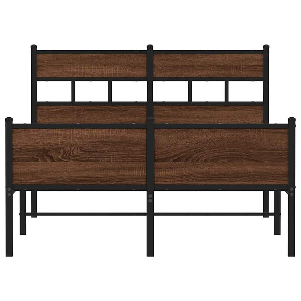 vidaXL sengeramme 120x200 cm uden madras konstrueret tr&aelig; brunt eg