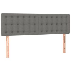 vidaXL sengegavle 144x5x78/88 cm stof m&oslash;rkegr&aring;
