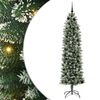 vidaXL Kunstigt slankt juletr&aelig; med 300 LED'er Gr&oslash;n og Hvid 210 cm