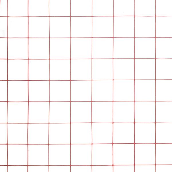 vidaXL hønsenet stål med PVC-belægning 10 x 0,5 m rød