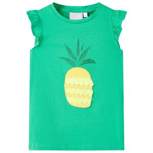 vidaXL T-shirt til b&oslash;rn str. 116 gr&oslash;n