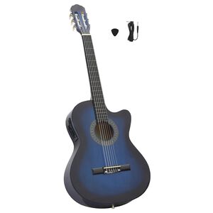 vidaXL klassisk western cutaway guitar med equalizer og 6 strenge bl&aring;