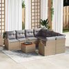 vidaXL Havesofa Sæt 9 pcs Beige Poly rattan