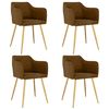 vidaXL spisebordsstole 4 stk. velour brun
