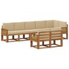 vidaXL Udend&oslash;rs sofagruppe med pude 8 pcs Naturlig og Beige Polyester