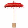 vidaXL Balinesisk parasol med base R&oslash;d 185 x 185 x 260 cm