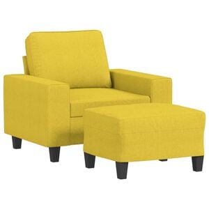 vidaXL sofastol med fodskammel 60 cm stof Lysegul