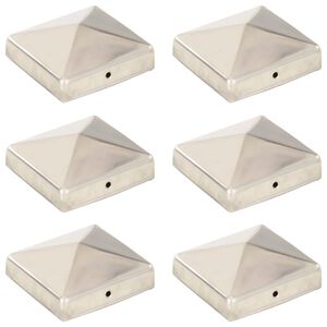 vidaXL pyramideformet stolpeh&aelig;tte 6 stk. 81x81 mm rustfrit st&aring;l