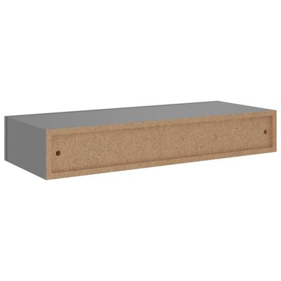 vidaXL væghylde med skuffe 60x23,5x10 cm MDF grå