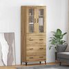 vidaXL Highboard Artisan Egetr&aelig; 69,5 x 34 x 180 cm Konstrueret tr&aelig;