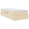 vidaXL Seng med opbevaring og madras Creme 90 x 190 cm Polyester