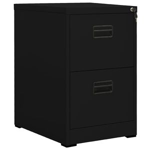 vidaXL arkivskab 46x62x72,5 cm st&aring;l sort