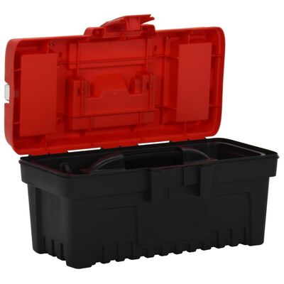 vidaXL værktøjskasser 2 stk. polypropylen sort og rød