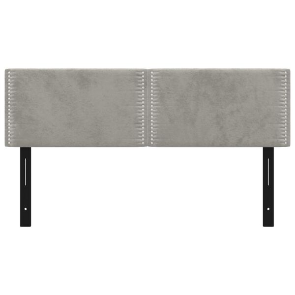 vidaXL sengegavle 2 stk. 72x5x78/88 cm fl&oslash;jl lysegr&aring;