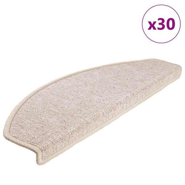 vidaXL trappem&aring;tter 30 stk. 65 x 24 x 4 cm taupe halvrund store