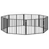 vidaXL Hunded&oslash;r 8 stk. Sort 80 x 60 cm Galvaniseret st&aring;l