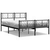 vidaXL sengeramme med sengegavl og fodg&aelig;rde 135x190 cm metal sort