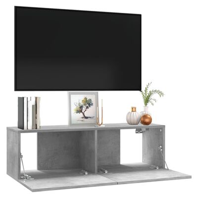 vidaXL tv-bord 100x30x30 cm konstrueret træ betongrå