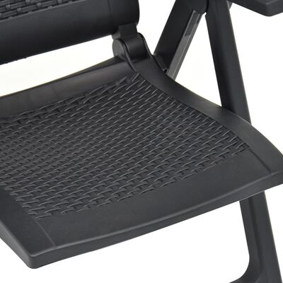 vidaXL havelænestole 2 stk. plastik antracitgrå