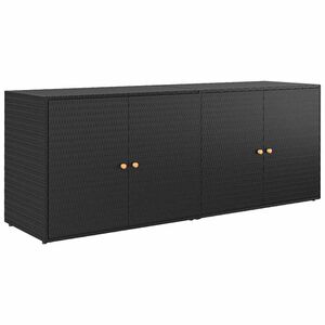 vidaXL haveskab sort 198x55,5x80 cm polyrattan
