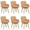 vidaXL Svingende Spisestole 6 stk. Boucl&eacute; Beige 54 x 58 x 87 cm