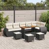 vidaXL Havesofa S&aelig;t 10 pcs Sort polyrattan