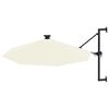 vidaXL væghængt parasol m. LED-lys 300 cm sandfarvet