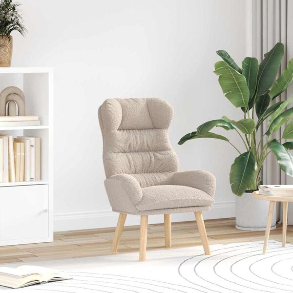 vidaXL lænestol Lysegrå 69 x 74 x 93 cm Sherpa-stof