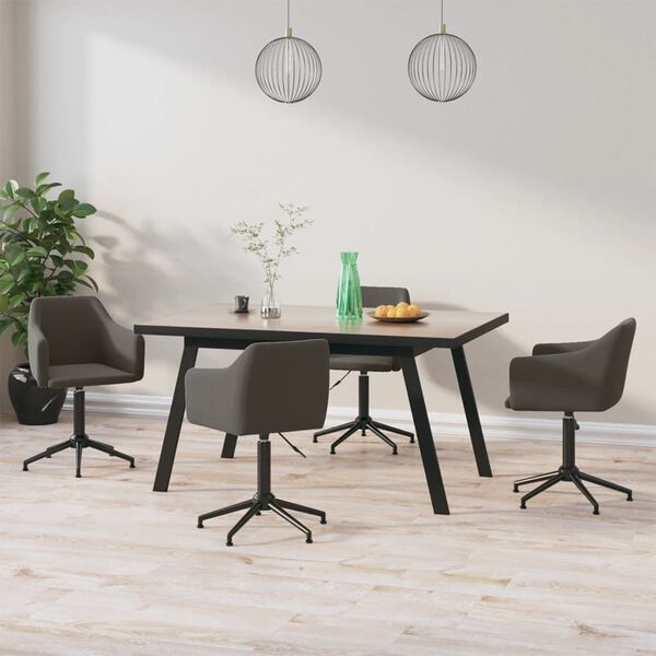 vidaXL drejelige spisebordsstole 4 stk. fl&oslash;jl m&oslash;rkegr&aring;