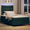 vidaXL LED Box Spring Bed med madras M&oslash;rkegr&oslash;n 120 x 190 cm Stof