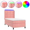 vidaXL kontinentalseng med LED-lys 80x200 cm velour pink