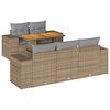 vidaXL sofas&aelig;t til haven 6 dele med hynder polyrattan beige