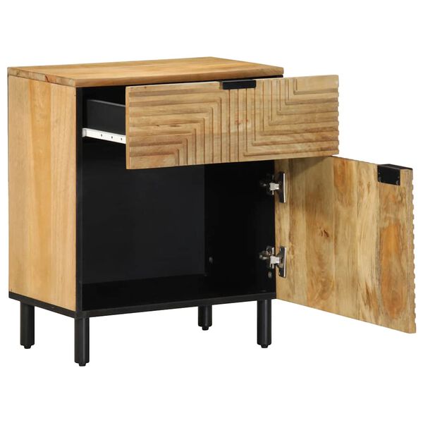 vidaXL sengebord 50x33x60 cm massivt mangotr&aelig; brun