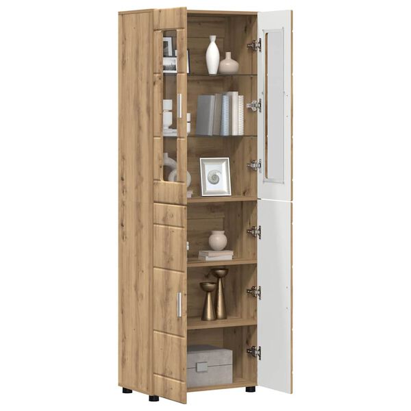 vidaXL Highboard med hylde FLORIN Artisan Egetr&aelig; 60 x 35 x 182 cm