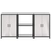 vidaXL K&oslash;kkenopbevaringss&aelig;t med hylde med d&oslash;r 3 pcs S&oslash;lv Rustfrit st&aring;l