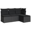 vidaXL sofas&aelig;t til haven 4 dele med hynder polyrattan sort