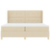 vidaXL Box spring seng med madras Creme 200 x 200 cm Stof
