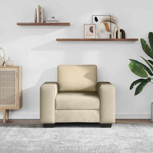 vidaXL l&aelig;nestol 100x77x82 cm stof cremefarvet