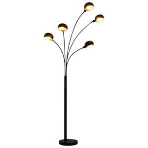 vidaXL standerlampe 200 cm 5 x E14 sort og guld